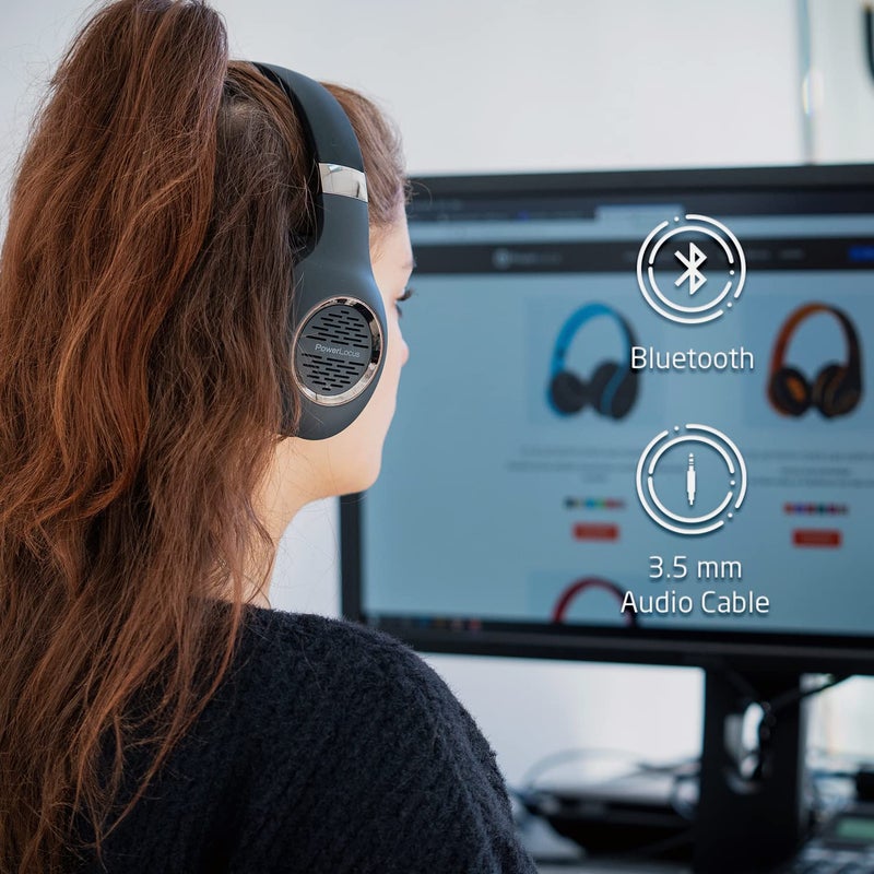 PowerLocus Bluetooth Headphones Over-Ear, PowerLocus Wireless Headphones, Hi-Fi Stereo Deep Bass, Soft Earmuffs Foldable Headphone with Built-in Microphone, Wireless and Wired Headset for Cell Phones,Tablets, PC - Image 4